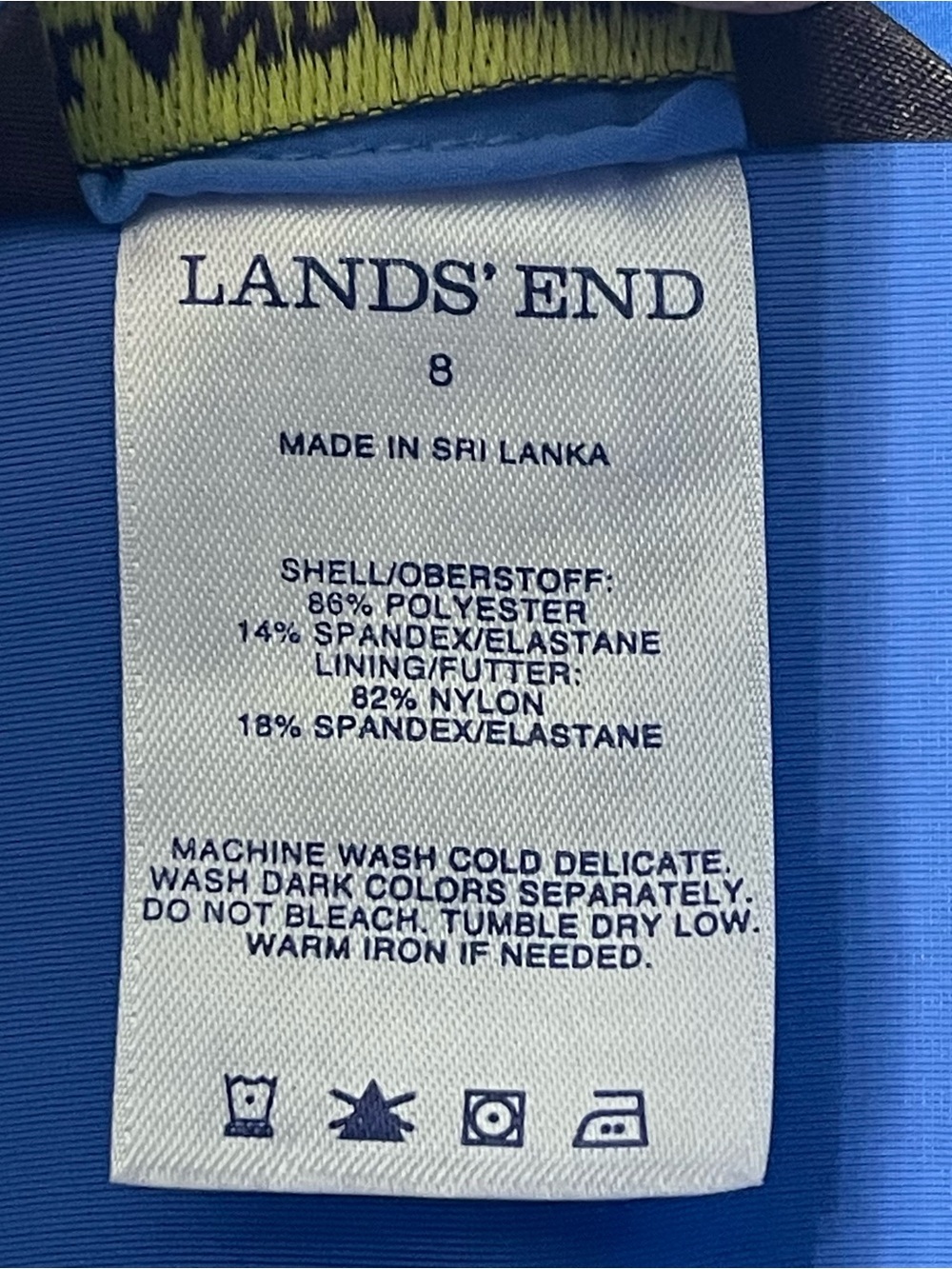Lands' End Royal Blue Women's Lace-Up Swim Shorts - Picture 7 of 10